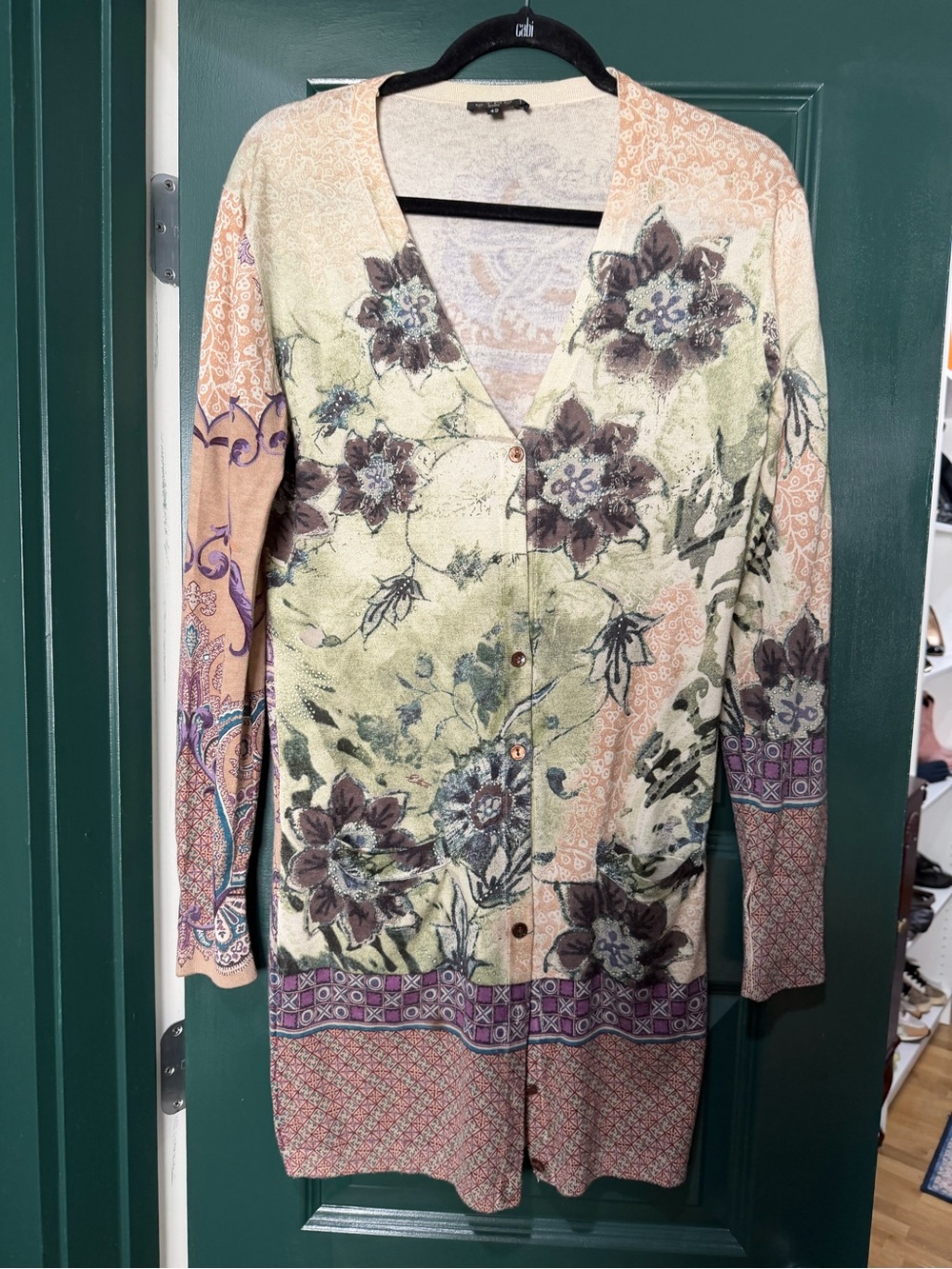 Etro Cream and Black Knit Top with Subtle Pattern